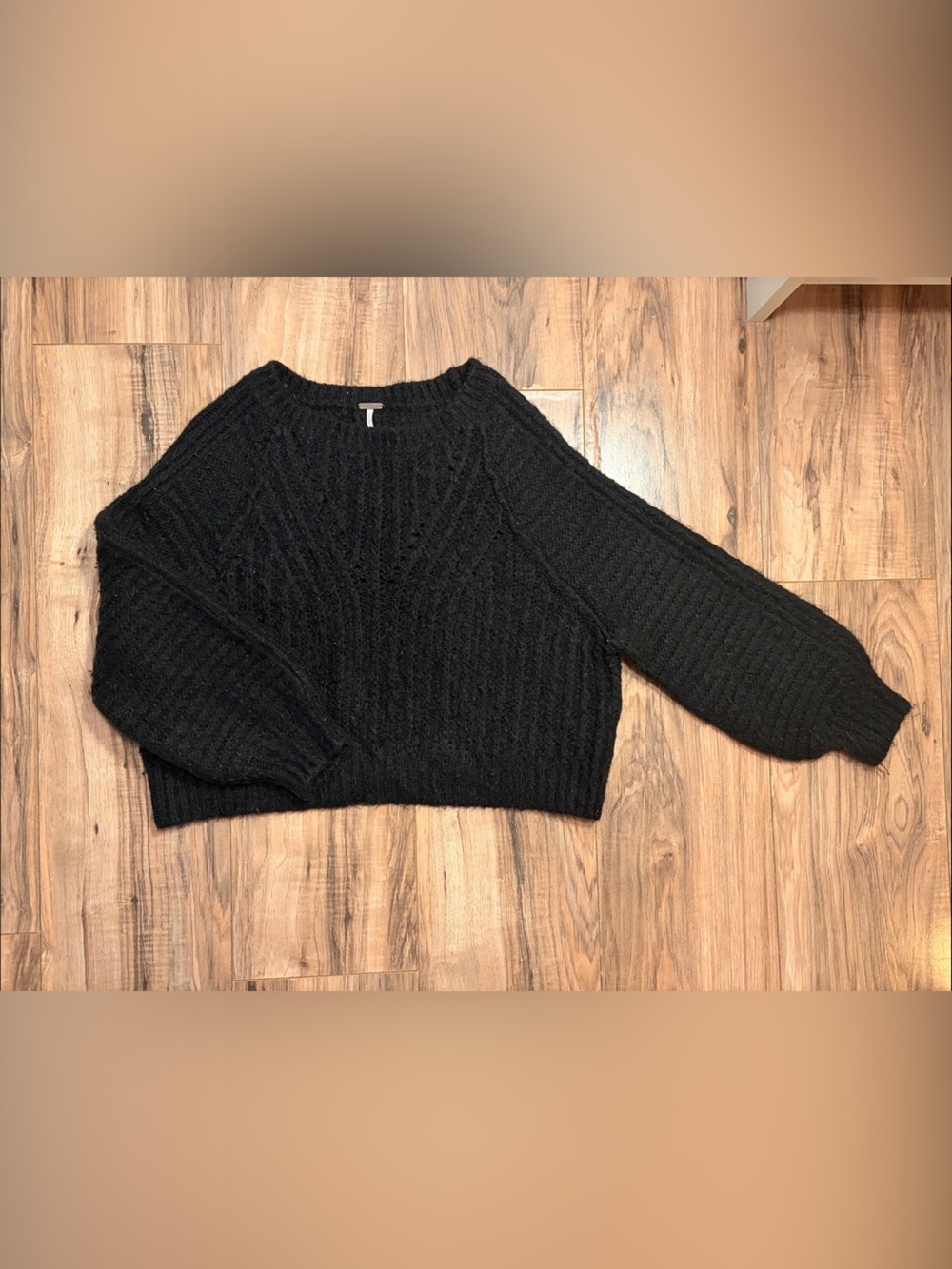 Free People - Women’s XS Knit Cropper Black Sweater